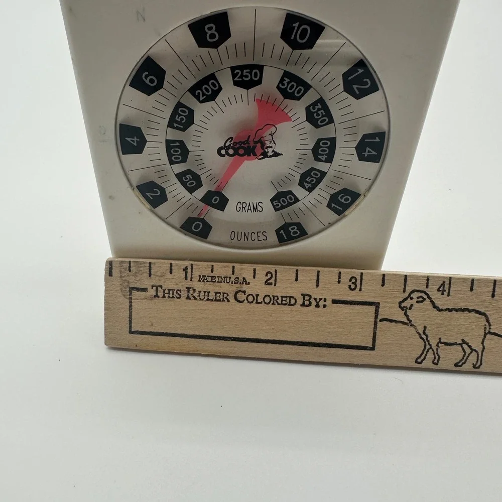 Good Cook Mechanical Kitchen Scale White Analog 18oz 500g Manual Adjustment